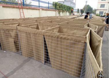 Cát hàn quân sự bền bỉ Hộp tường Hesco Barrier với cát cho quốc phòng
