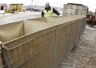 Hàng rào phòng thủ loại tường Hesco hàn tráng kẽm cho tường cát quân sự hoặc kiểm soát lũ lụt