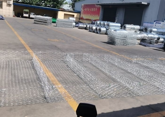 Nệm lục giác  Gabion Đôi lưới dệt xoắn Gabions Galfan tráng