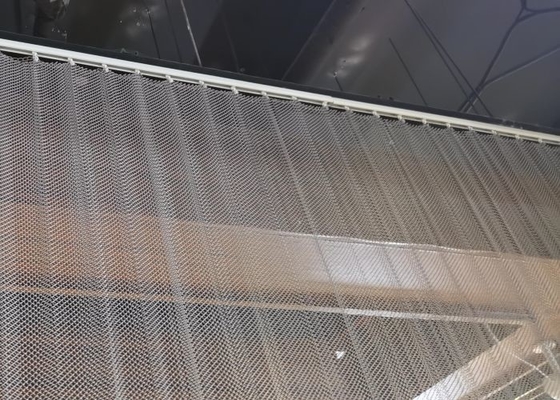 Kiến trúc kim loại dệt kim loại cuộn xếp nếp rèm lưới kim loại trang trí