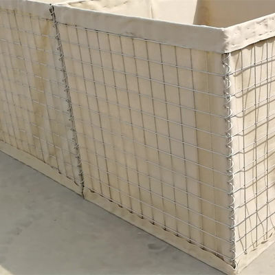 Màu nâu hàn Gabion tường pháo đài hoặc quân đội phòng thủ với dây Galfan