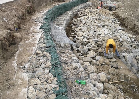Thùng Gabion Sáu góc nhựa nhựa nhựa để bảo vệ dòng sông và đê