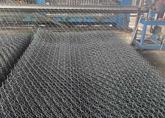 Thân thiện với ECO 60mmx80mm Lưới dây Gabion bọc nhựa PVC màu xanh lá cây để lát dốc