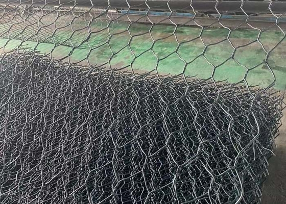 Thân thiện với ECO 60mmx80mm Lưới dây Gabion bọc nhựa PVC màu xanh lá cây để lát dốc