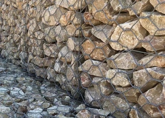 2*1*1m 245gm Sợi nhựa galvanized Gabion giỏ Xây dựng bền