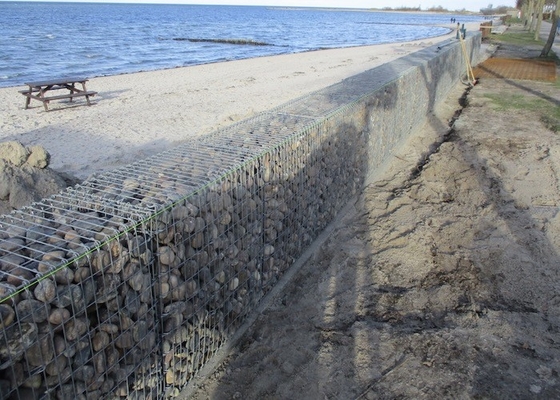 Hộp Gabion hàn 3 mm mạ kẽm màu xanh lá cây để trang trí tường Lanscaping