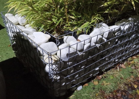Tường chắn hình chữ nhật Gabion Giỏ dây thép mạ kẽm Pvc tráng