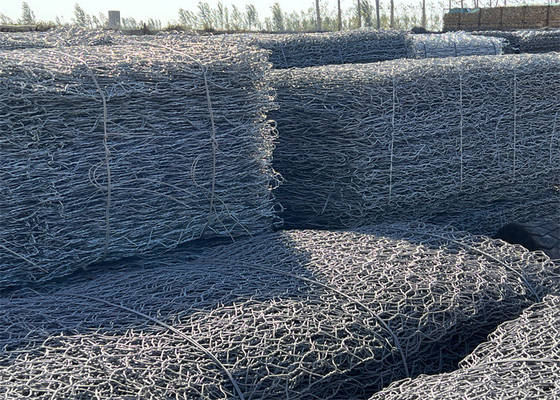 Thùng Gabion mạ galvanized 2x1x1m Double Twisted Steel Mesh 2.7mm Sợi