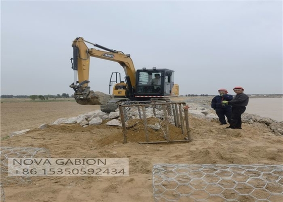 Kiểm soát lũ 4.0mm Gabion lưới lồng cho Stone Sack hộp gabion sông lấp đầy túi gabion PVC phủ túi gabions