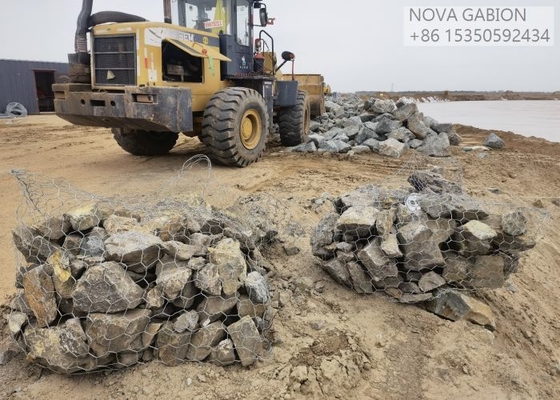 Kiểm soát lũ 4.0mm Gabion lưới lồng cho Stone Sack hộp gabion sông lấp đầy túi gabion PVC phủ túi gabions