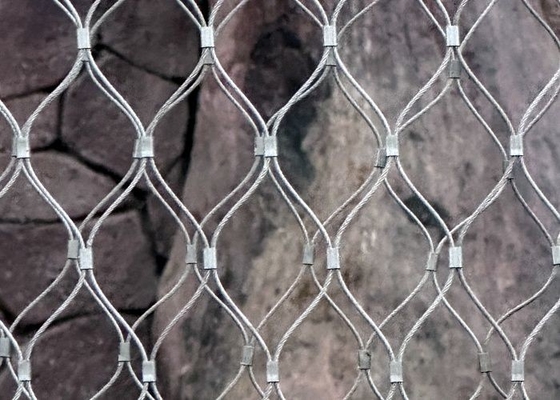 Rhomboid Hole Rockfall Prevention Netting với kết nối sắt cho vườn thú