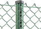 Hàng rào nhẹ Pvc phủ hàng rào liên kết lưới màu xanh lá cây / đen / xanh