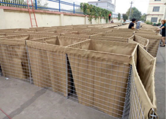 Rào chắn phòng thủ quân sự ISO / Hộp Gabion hàn cho đường kính dây 3-6mm