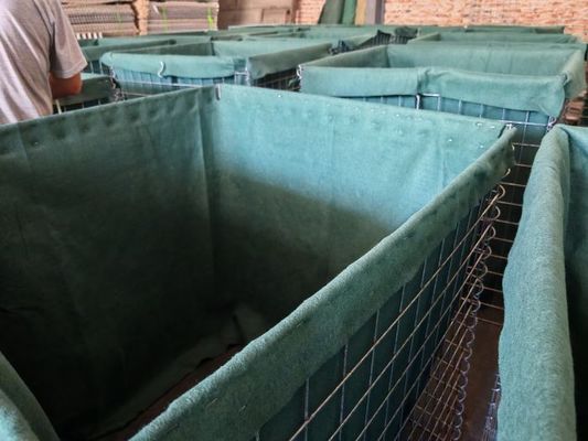 Sợi nhựa nhựa có thể gập lại cát đất chứa rào cản phòng thủ với polypropylene không dệt và thiết kế xếp chồng