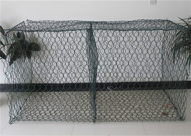 Giỏ lưới Gabion phủ PVC màu xanh lá cây để bảo vệ bờ sông